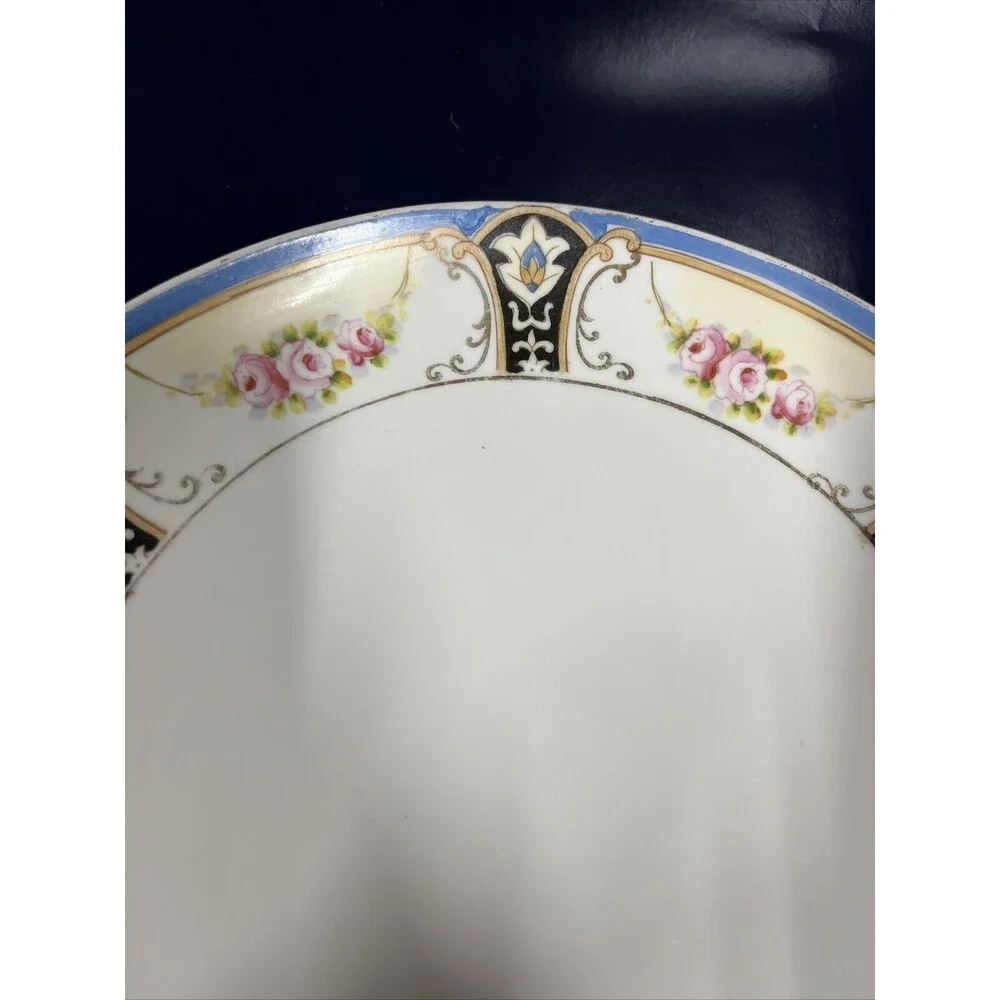 Vintage‎ Noritake Handpainted M Mark Floral Candy Dish 9.5” Made in Japan -T6